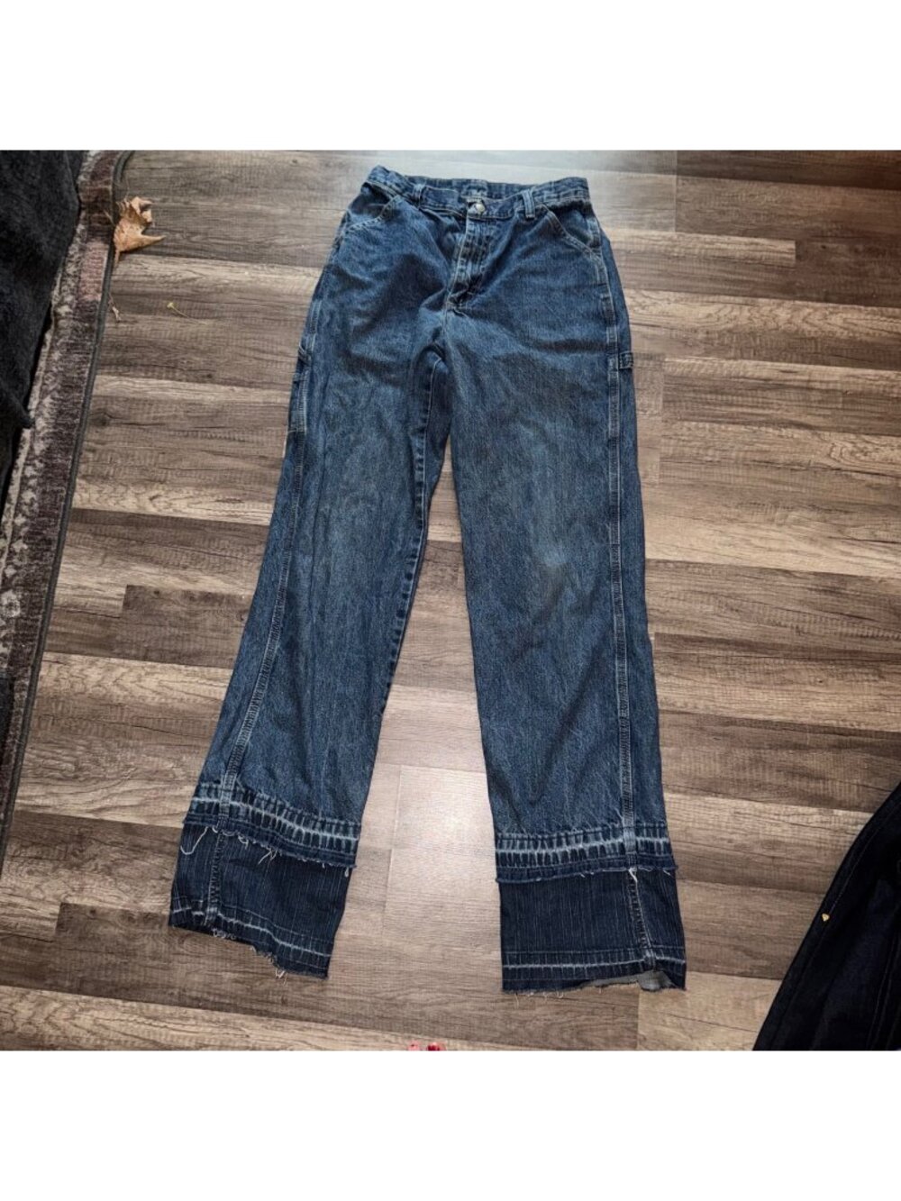Vintage Wrangler Womens Carpenter Jeans With Distressed Hem Size 10 Regular 100%
